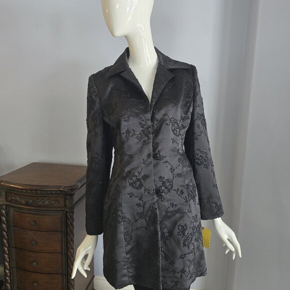 Vintage Hugo Buscatti Black Sequin Embroidered Evening Jacket - Picture 1 of 5